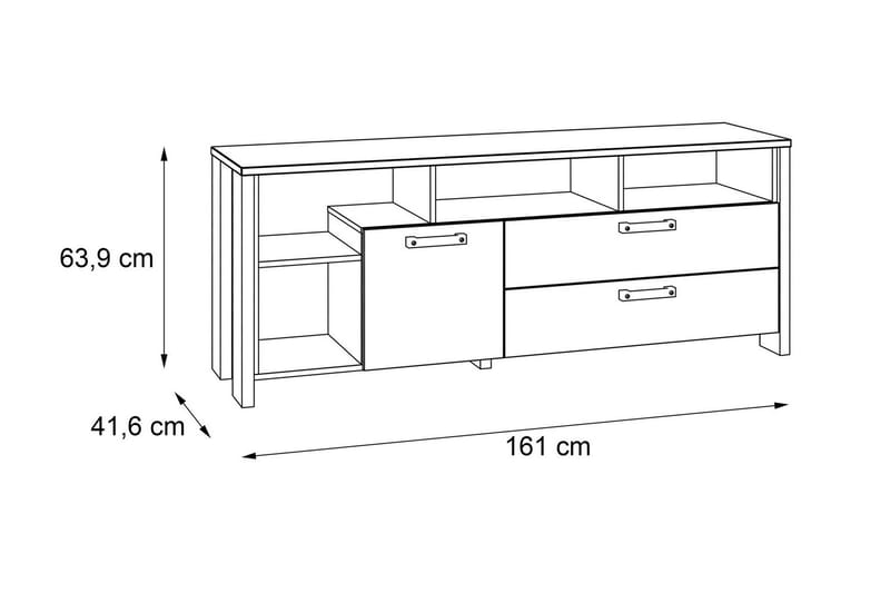 Cadle TV-Bänk 161 cm - Brun/Grå - Möbler - Tv möbel & mediamöbel - TV bänk & mediabänk