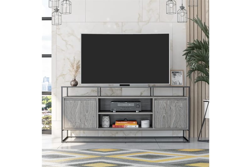 Camley Tv-bänk 136,6x49,8 cm Grå - Dorel Home - Möbler - Tv möbel & mediamöbel - TV bänk & mediabänk