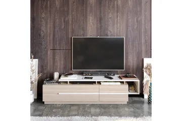 Campora Golvstående Tv Bänk 150 cm med Förvaring i Målat Trä - Beige - Möbler - Tv möbel & mediamöbel - TV bänk & mediabänk