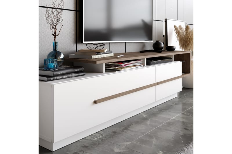 Campora Tv-bänk 150 cm - Mörkbrun/Vit - Möbler - Tv möbel & mediamöbel - TV bänk & mediabänk