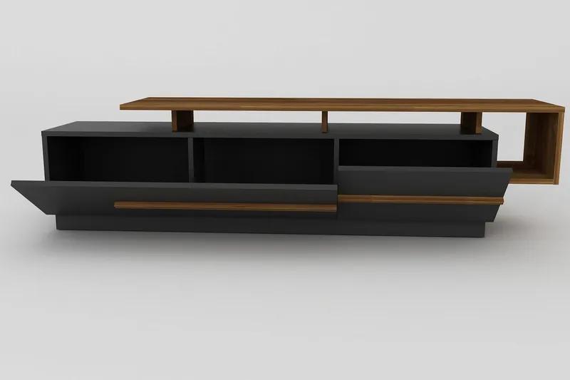 Campora Tv-bänk 150 cm - Svart/Mörkbrun - Möbler - Tv möbel & mediamöbel - TV bänk & mediabänk