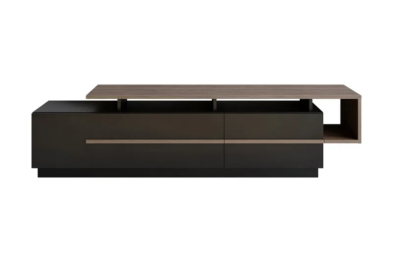 Campora Tv-bänk 180 cm, Svart/Mörkbrun