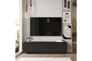 Caswell Golvstående Tv-bänk 140 cm med Förvaring i Målat Trä - Svart - Möbler - Tv möbel & mediamöbel - TV bänk & mediabänk