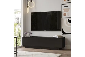 Caswell Golvstående Tv-bänk 140 cm med Förvaring i Målat Trä - Svart - Möbler - Tv möbel & mediamöbel - TV bänk & mediabänk