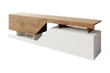 Ceelias Golvstående TV Bänk med Förvaring 160 cm i Målat Trä - Vit|Beige - Möbler - Tv möbel & mediamöbel - TV bänk & mediabänk