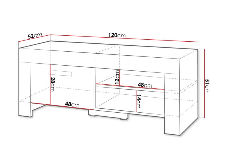 Cezar Golvstående TV-bänk 120 cm med Förvaring i Ek - Beige - Möbler - Tv möbel & mediamöbel - TV bänk & mediabänk