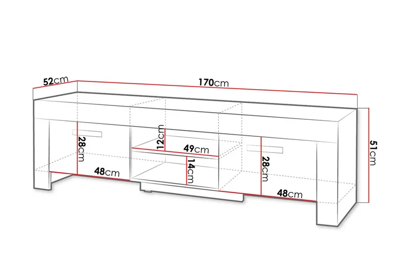 Cezar Golvstående TV-bänk 170 cm med Förvaring i Ek - Beige - Möbler - Tv möbel & mediamöbel - TV bänk & mediabänk
