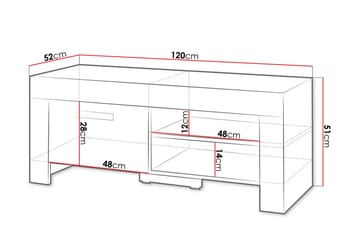 Cezar TV-bänk 120x52x51 cm Ek - Möbler - Tv möbel & mediamöbel - TV bänk & mediabänk