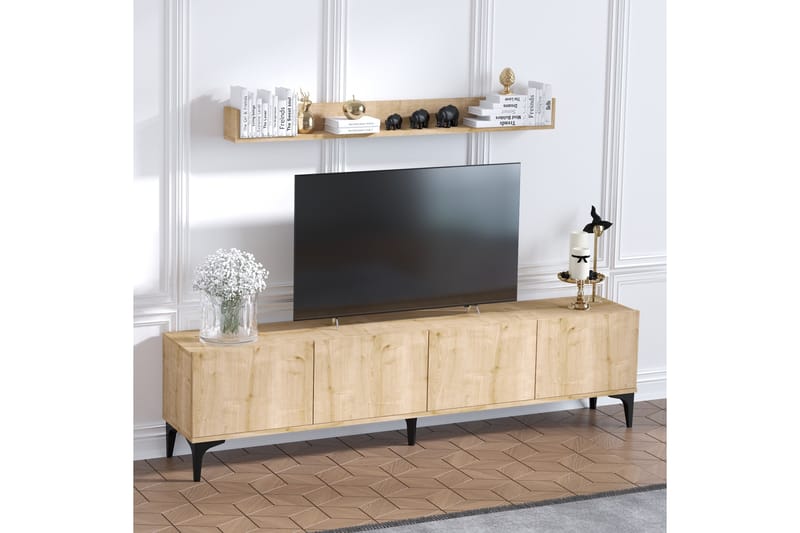 Cizylydu Tv-bänk 180 cm - Natur - TV bänk & mediabänk