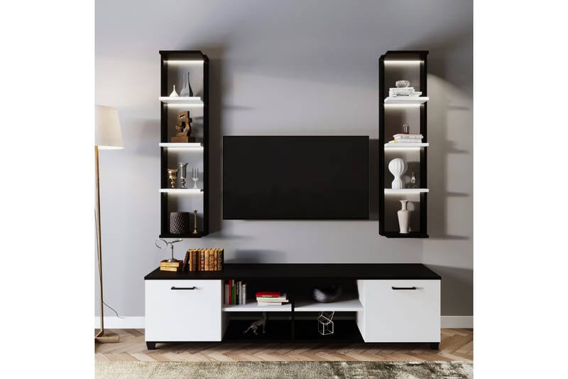 Clelles Tv-bänk 180 cm - Svart/Vit - Möbler - Tv möbel & mediamöbel - TV bänk & mediabänk