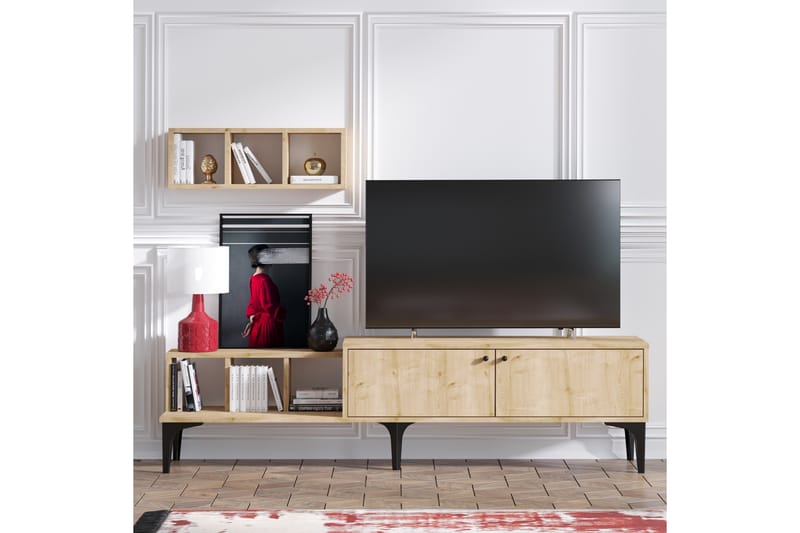 Comceal Tv-bänk 180 cm - Natur/Vit - Möbler - Tv möbel & mediamöbel - TV bänk & mediabänk