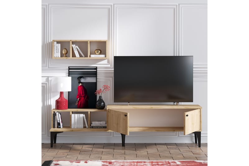 Comceal Tv-bänk 180 cm - Natur/Vit - Möbler - Tv möbel & mediamöbel - TV bänk & mediabänk