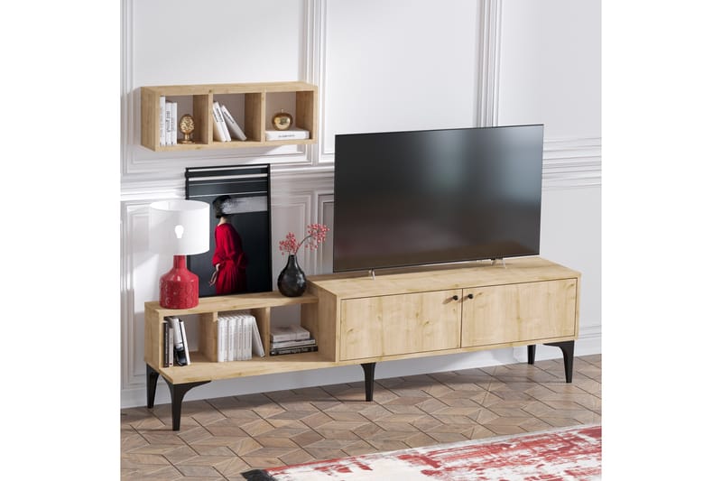 Comceal Tv-bänk 180 cm - Natur/Vit - Möbler - Tv möbel & mediamöbel - TV bänk & mediabänk