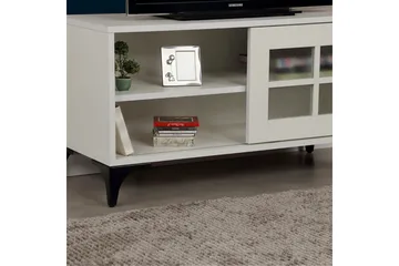 Comfortale Golvstående TV Bänk 100 cm med Förvaring i Målat Trä - Vit - Möbler - Tv möbel & mediamöbel - TV bänk & mediabänk