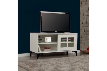 Comfortale Golvstående TV Bänk 100 cm med Förvaring i Målat Trä - Vit - Möbler - Tv möbel & mediamöbel - TV bänk & mediabänk