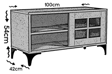 Comfortale Golvstående Tv Bänk 100 cm med Förvaring i Mörkt Trä - Brun - Möbler - Tv möbel & mediamöbel - TV bänk & mediabänk