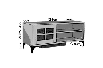 Comfortale Golvstående TV Bänk 125 cm med Förvaring i Mörkt Trä - Brun - Möbler - Tv möbel & mediamöbel - TV bänk & mediabänk