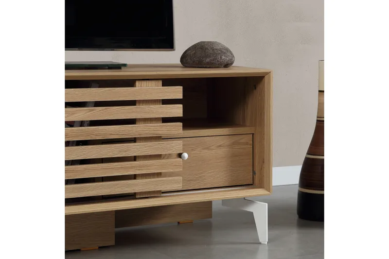 Comfortale Tv-bänk 100 cm - Grå Trä - Möbler - Tv möbel & mediamöbel - TV bänk & mediabänk