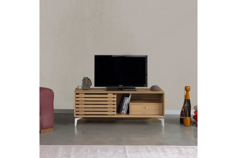 Comfortale Tv-bänk 100 cm - Grå Trä - Möbler - Tv möbel & mediamöbel - TV bänk & mediabänk