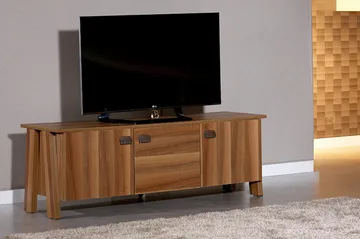 Comfortale Tv Bänk 144 cm med Förvaring i Mörkt Trä - Brun - Möbler - Tv möbel & mediamöbel - TV bänk & mediabänk