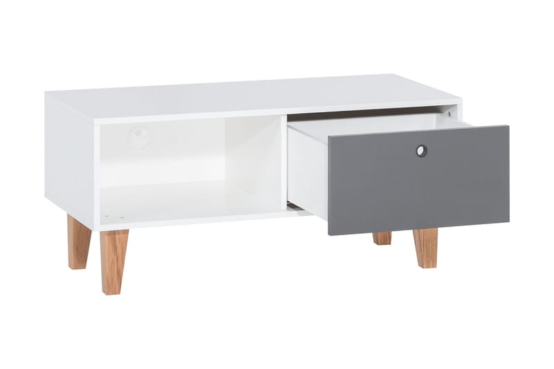 Concept TV-bänk Vit/Natur - Vit/Mörkgrå/Trä/natur - Möbler - Tv möbel & mediamöbel - TV bänk & mediabänk