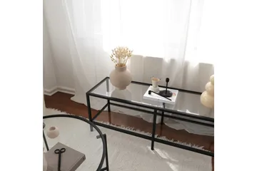 Condurso Golvstående Tv-bänk 130 cm med Förvaring i Glas och Metall - Svart - Möbler - Tv möbel & mediamöbel - TV bänk & mediabänk