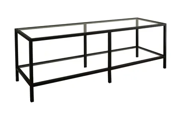 Condurso Golvstående Tv-bänk 130 cm med Förvaring i Glas och Metall - Svart - Möbler - Tv möbel & mediamöbel - TV bänk & mediabänk