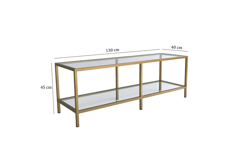 Condurso Tv-bänk 130 cm - Guld - Möbler - Tv möbel & mediamöbel - TV bänk & mediabänk