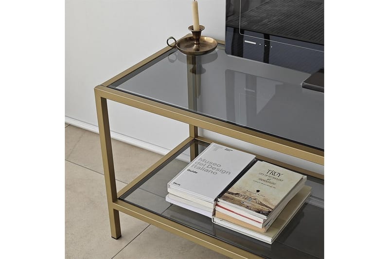 Condurso Tv-bänk 130 cm - Guld - Möbler - Tv möbel & mediamöbel - TV bänk & mediabänk
