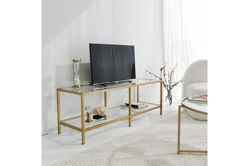 Condurso Tv-bänk 130 cm - Guld - Möbler - Tv möbel & mediamöbel - TV bänk & mediabänk
