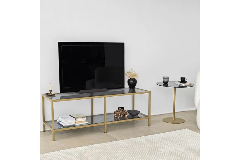 Condurso Tv-bänk 130 cm - Guld - Möbler - Tv möbel & mediamöbel - TV bänk & mediabänk