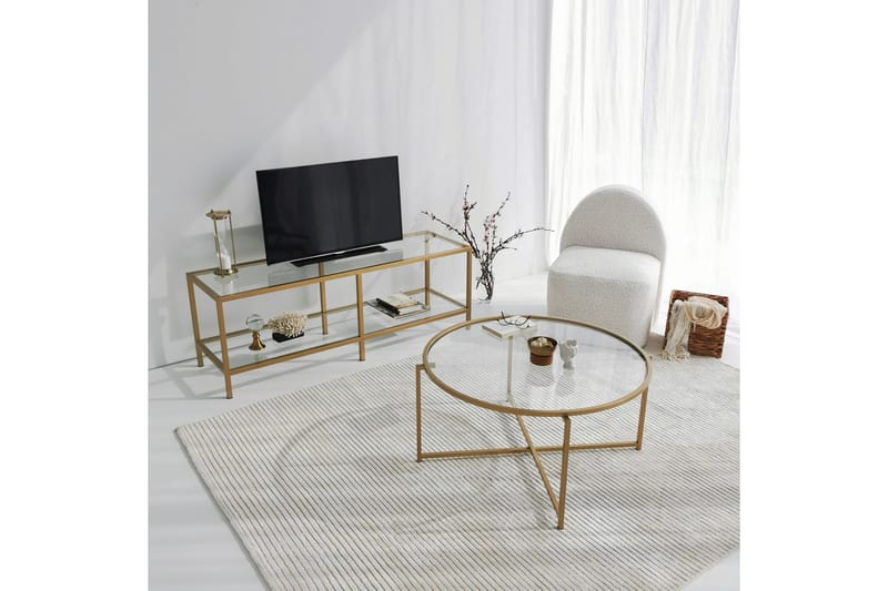 Condurso Tv-bänk 130 cm - Guld - Möbler - Tv möbel & mediamöbel - TV bänk & mediabänk