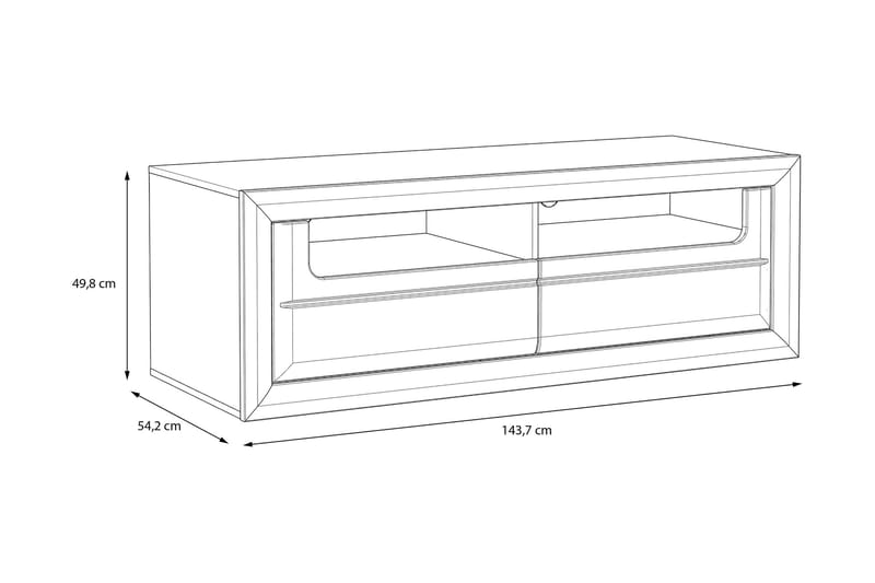 Corlius Tv-bänk 144 cm - Beige/Brun - Möbler - Tv möbel & mediamöbel - TV bänk & mediabänk