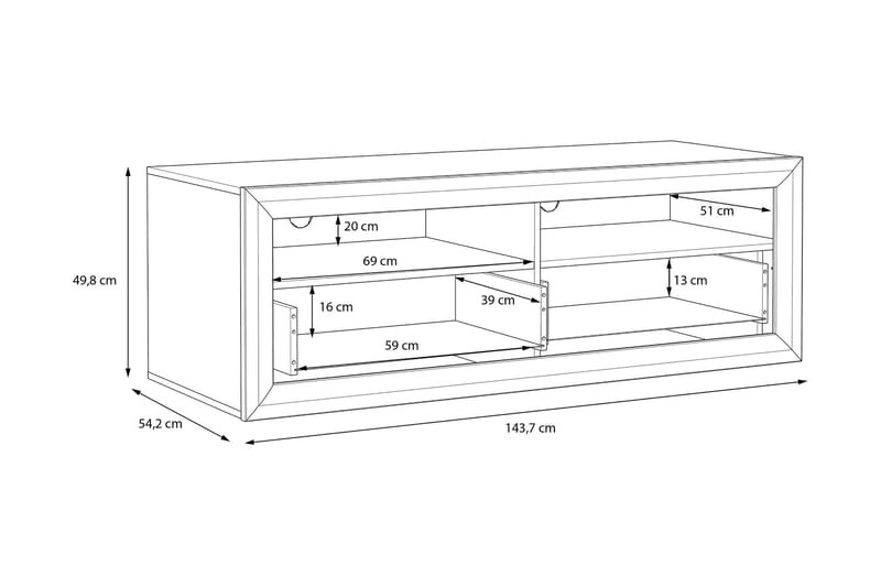 Corlius Tv-bänk 144 cm - Beige/Brun - Möbler - Tv möbel & mediamöbel - TV bänk & mediabänk