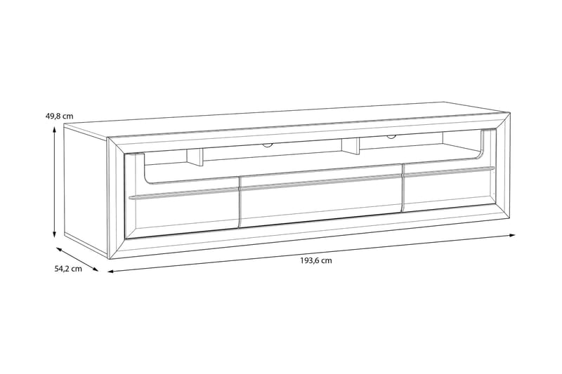 Corlius Tv-bänk 194 cm - Beige/Brun - TV bänk & mediabänk
