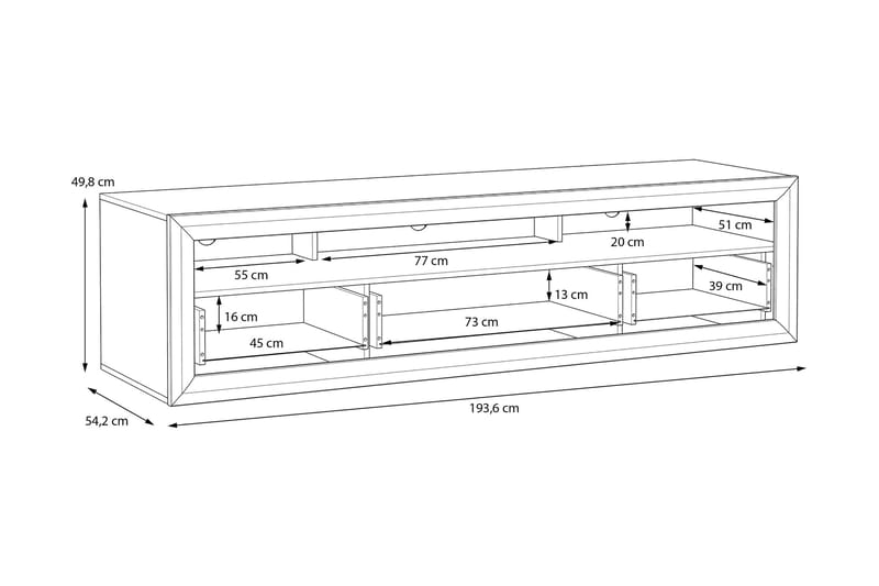 Corlius Tv-bänk 194 cm - Beige/Brun - Möbler - Tv möbel & mediamöbel - TV bänk & mediabänk