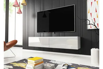 Cuguen TV-bänk 140x32x30 cm - Vit - Möbler - Tv möbel & mediamöbel - TV bänk & mediabänk