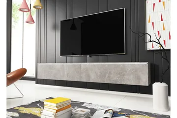 Cuguen TV-bänk 180x32x30 cm - Grå/Vit - Möbler - Tv möbel & mediamöbel - TV bänk & mediabänk