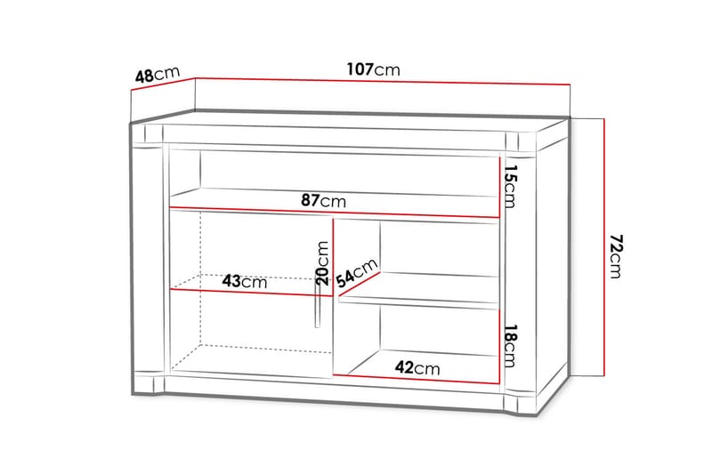 Dallas TV-bänk 107x48x72 cm LED-belysning - Beige/Grå - Möbler - Tv möbel & mediamöbel - TV bänk & mediabänk
