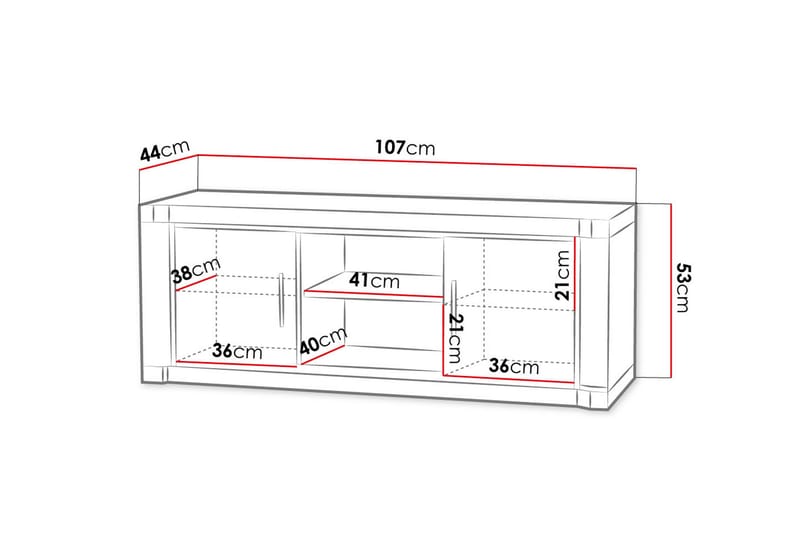 Dallas TV-bänk 137x43,5x53 cm LED-belysning - Beige/Grå - TV bänk & mediabänk