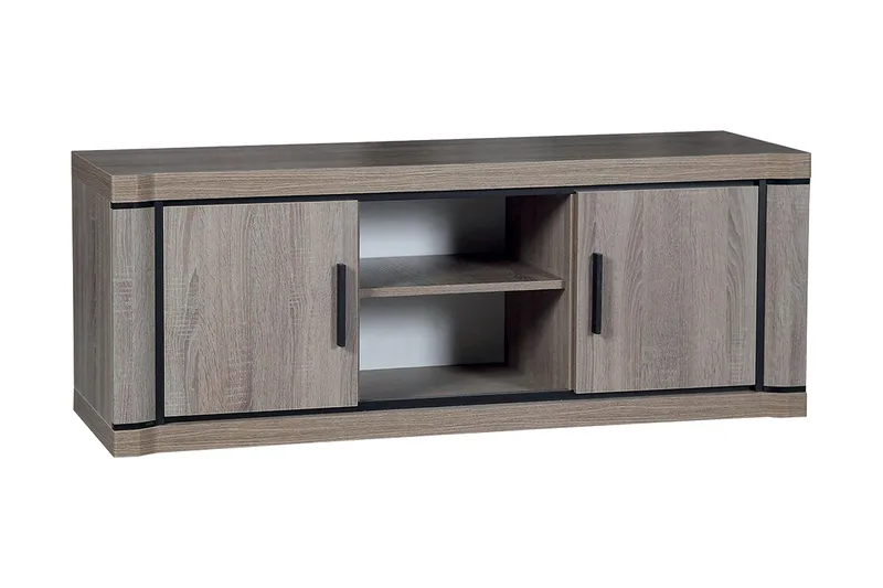 Dallas TV-bänk 137x43,5x53 cm LED-belysning - Beige/Grå - Möbler - Tv möbel & mediamöbel - TV bänk & mediabänk