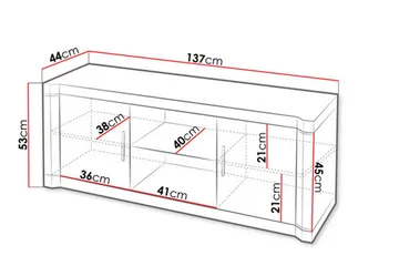 Dallas TV-bänk 137x44x53 cm LED-belysning - Beige/Grå - Möbler - Tv möbel & mediamöbel - TV bänk & mediabänk