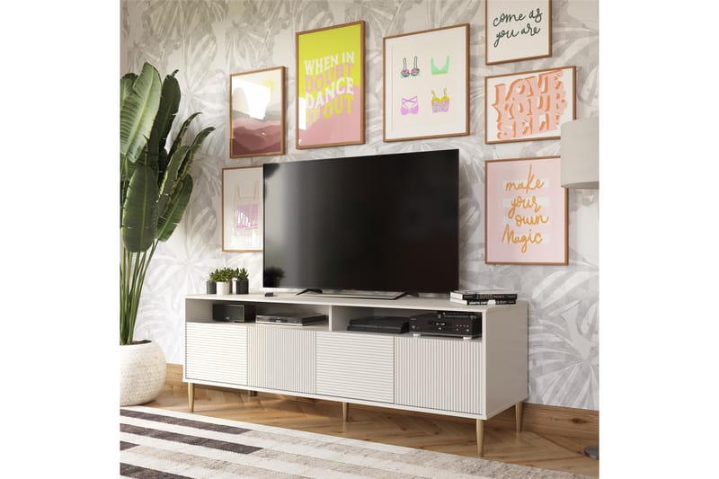 Daphne Tv-bänk 158,5x50 cm Vit - Dorel Home - Möbler - Tv möbel & mediamöbel - TV bänk & mediabänk
