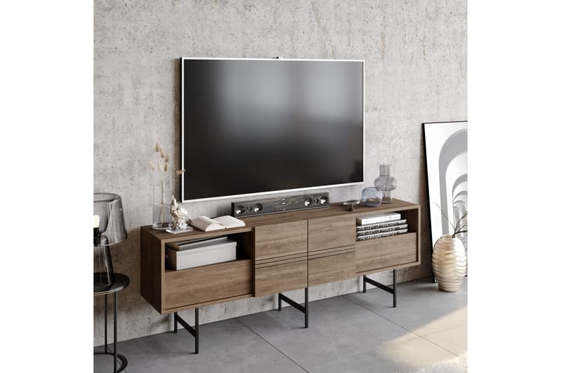 Dasaki Tv-bänk 180 cm - Mörkbrun/Svart - Möbler - Tv möbel & mediamöbel - TV bänk & mediabänk