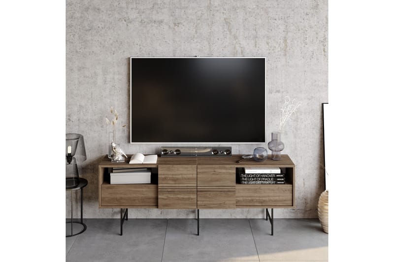 Dasaki Tv-bänk 180 cm - Mörkbrun/Svart - TV bänk & mediabänk