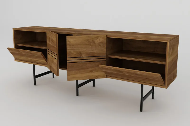 Dasaki Tv-bänk 180 cm - Mörkbrun/Svart - Möbler - Tv möbel & mediamöbel - TV bänk & mediabänk