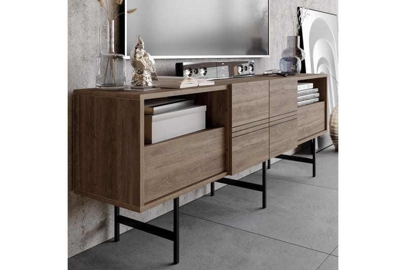 Dasaki Tv-bänk 180 cm - Mörkbrun/Svart - Möbler - Tv möbel & mediamöbel - TV bänk & mediabänk