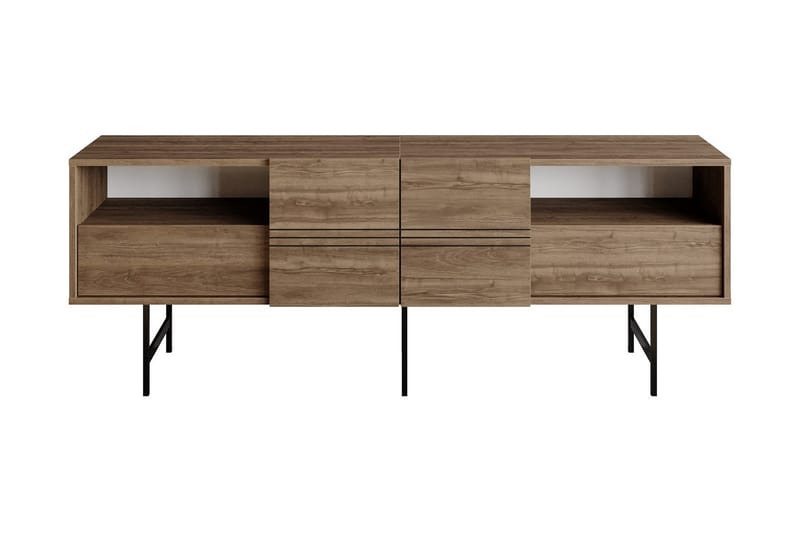 Dasaki Tv-bänk 180 cm, Mörkbrun/Svart