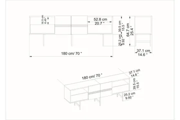 Dasaki Tv-bänk 180 cm - Mörkbrun/Svart - Möbler - Tv möbel & mediamöbel - TV bänk & mediabänk