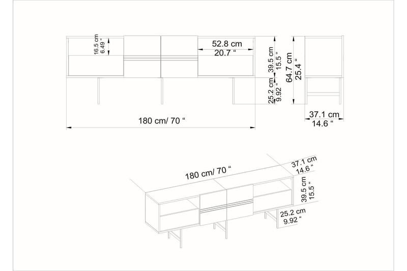 Dasaki Tv-bänk 180 cm - Vit - Möbler - Tv möbel & mediamöbel - TV bänk & mediabänk